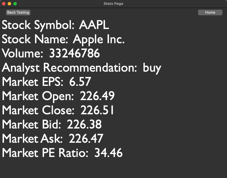 Stock Data Page